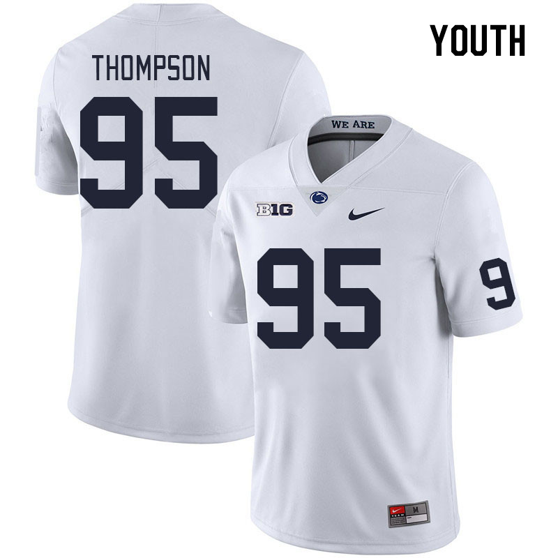 Youth #95 Riley Thompson Penn State Nittany Lions College Football Jerseys Stitched Sale-White